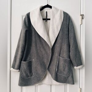 Gray Sherpa Lined Winter Coat